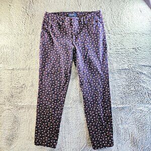 Women's Old Navy Flower Floral Pants Pixie Mid Rise 8 Regular